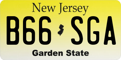 NJ license plate B66SGA