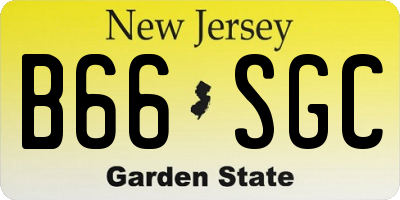 NJ license plate B66SGC