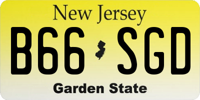 NJ license plate B66SGD