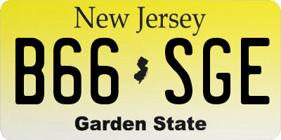 NJ license plate B66SGE