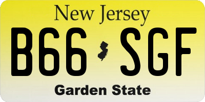 NJ license plate B66SGF