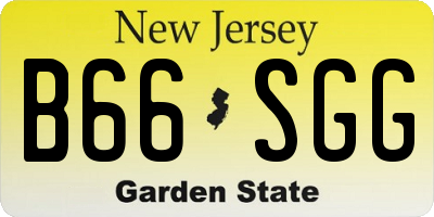 NJ license plate B66SGG