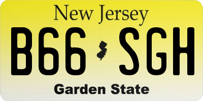 NJ license plate B66SGH