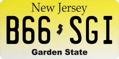 NJ license plate B66SGI