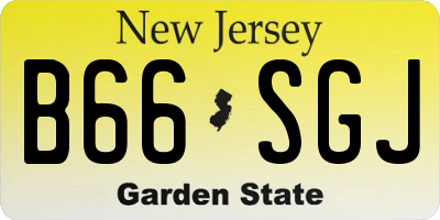 NJ license plate B66SGJ