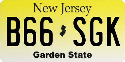 NJ license plate B66SGK