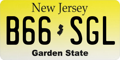NJ license plate B66SGL