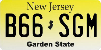 NJ license plate B66SGM