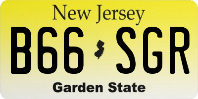 NJ license plate B66SGR