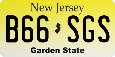NJ license plate B66SGS