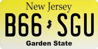 NJ license plate B66SGU
