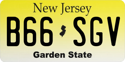 NJ license plate B66SGV