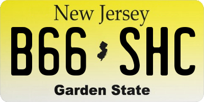 NJ license plate B66SHC