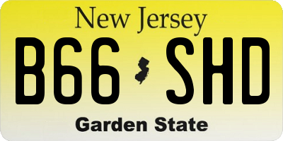 NJ license plate B66SHD