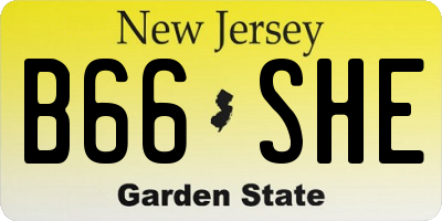NJ license plate B66SHE