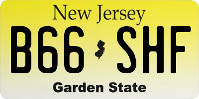 NJ license plate B66SHF