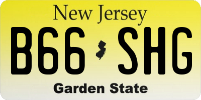NJ license plate B66SHG