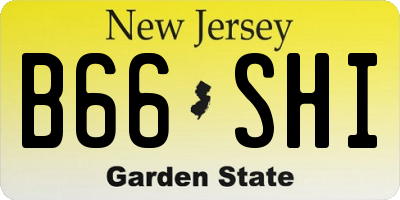 NJ license plate B66SHI
