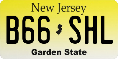 NJ license plate B66SHL