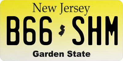 NJ license plate B66SHM