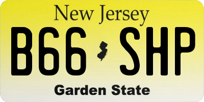 NJ license plate B66SHP