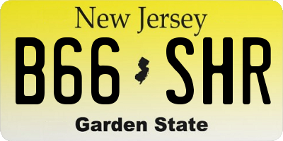 NJ license plate B66SHR