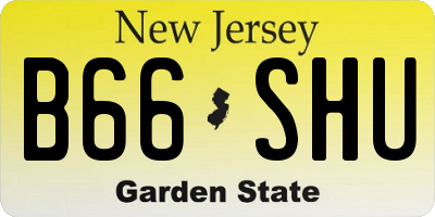 NJ license plate B66SHU