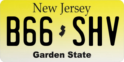 NJ license plate B66SHV