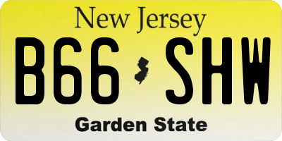 NJ license plate B66SHW
