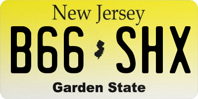 NJ license plate B66SHX
