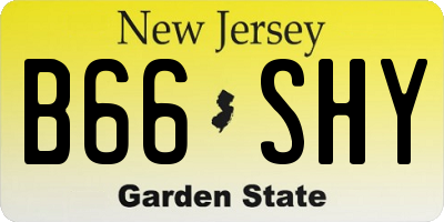 NJ license plate B66SHY