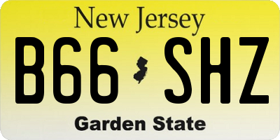 NJ license plate B66SHZ