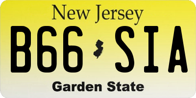 NJ license plate B66SIA
