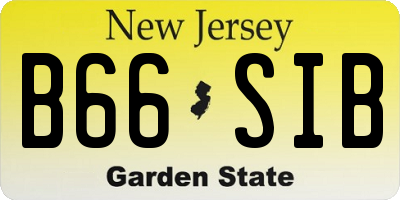 NJ license plate B66SIB
