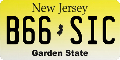 NJ license plate B66SIC