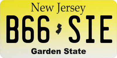 NJ license plate B66SIE