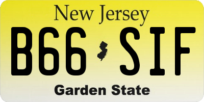 NJ license plate B66SIF