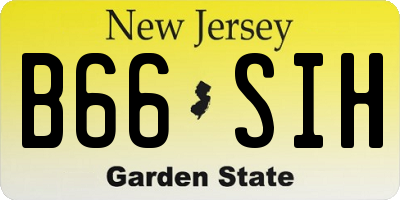 NJ license plate B66SIH