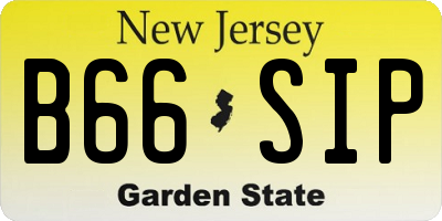 NJ license plate B66SIP