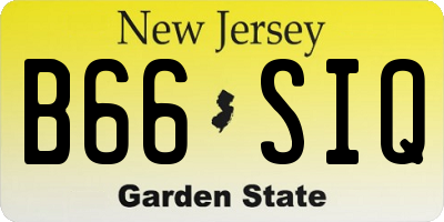 NJ license plate B66SIQ