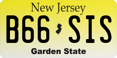 NJ license plate B66SIS