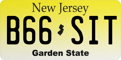 NJ license plate B66SIT