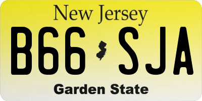 NJ license plate B66SJA