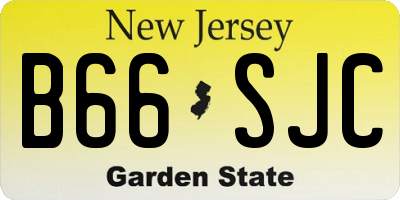 NJ license plate B66SJC