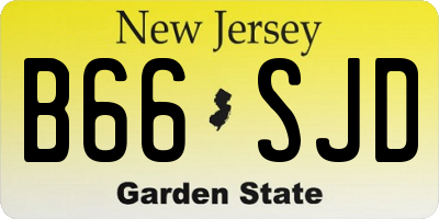 NJ license plate B66SJD