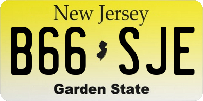 NJ license plate B66SJE