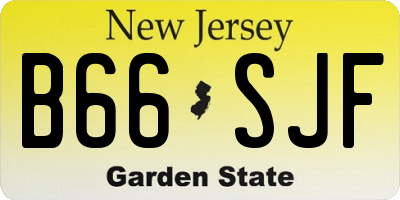 NJ license plate B66SJF