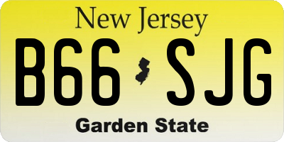 NJ license plate B66SJG