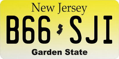 NJ license plate B66SJI