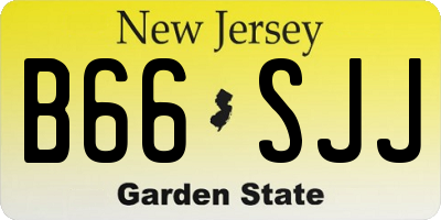 NJ license plate B66SJJ